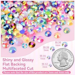 30,000 Pcs Multicolor Resin Rhinestones Kit – 3mm & 4mm Flatback Gems + Glue for
