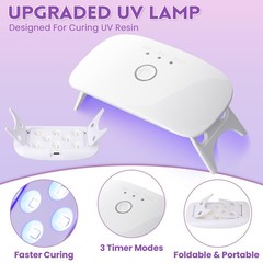 153Pcs Clear Resin Jewelry Making Kit with UV Lamp & Accessories