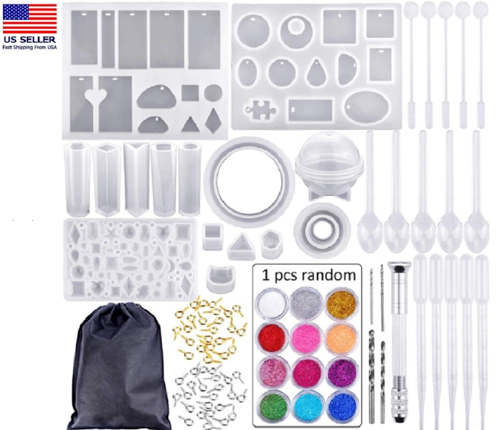 83PCS Resin Casting Silicone Molds Epoxy Spoon Kit Jewelry Making Pendant Craft