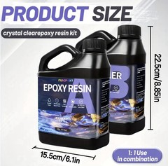 FUNEPOXY Crystal Clear Epoxy Resin Kit Part A & B Hardener 1:1 Mix Ratio