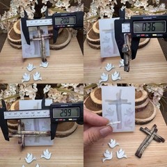 Wood design cross with pigeons handmade silicone mold for crafts