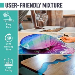 Epoxy Resin UltraGloss 1 Gallon Kit, Crystal Clear, SelfLeveling, UV & Impac…