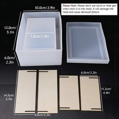 Silicone Tissue Box Resin Mold with Lid Epoxy Casting Mould Multicolor