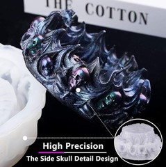 Resin Mold, Silicone Ashtray Mold Halloween Skull DIY Craft Gift Epoxy Resin Cas