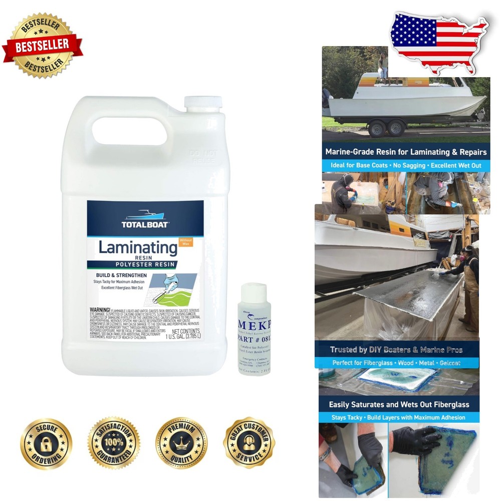 Polyester Laminating Resin Gallon – Water Resistant, Vertical Surface Hold, MEKP