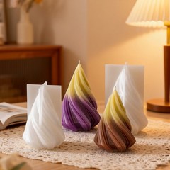 3PCS Spiral Cone & Cylinder Candle Molds Reusable DIY Soap Making Craft Supplies