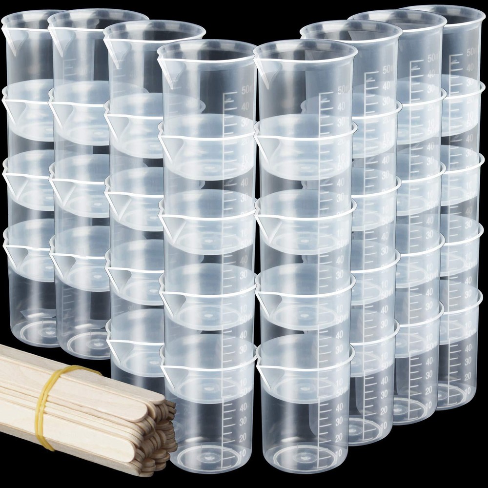 50ml/1.7oz Epoxy Mixing Cups, 38PCS Graduated Epoxy Resin Cups, Resin Mixing …