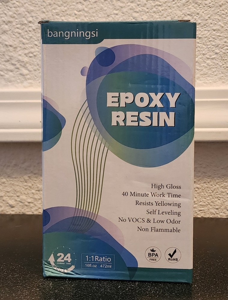 Epoxy Resin High Gloss Self Leveling 1:1 Ratio 16oz Non Flammable