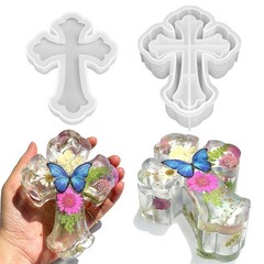 Fancy Cross Box Silicone Mold, Small Jar Storage Mold with Lid