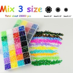 28 Vibrant Colors of Mixed Resin Rhinestones: 3mm, 4mm & 5mm for Crafting Bliss