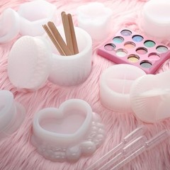 46 Pcs Resin Jar Molds with Lids – Silicone Storage Box for DIY Crafts & Jewelry