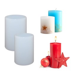 6 Pieces Cylinder Silicone Candle Molds Pillar Candle Silicone Molds Resin Ca…