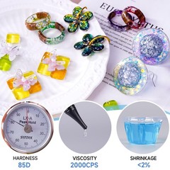 UV Resin, 300g Low Viscosity Crystal Clear Hard Type Resin Kit, QuickCuring &…