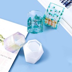 Silicone Mold 3 Pcs Cup – Cube, Cylinder, Hexagonal – DIY Makeup Brush Holder