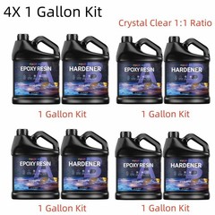 4X 1 Gallon Kit – Crystal Clear Epoxy Resin – DIY Craft Tumbler Coating (4 Gal)