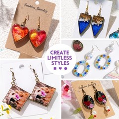 153Pcs Clear Resin Jewelry Making Kit with UV Lamp & Accessories