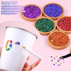 12600Pcs Multicolor 4mm Flatback Resin Rhinestones for Crafting with 1 B7000