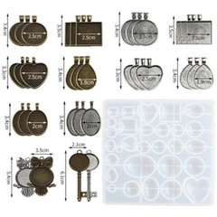 35pcs Resin Casting Silicone Molds Epoxy Pendant Mould Kit Jewelry Making Craft