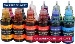 12 Colors Epoxy Resin Color Dye Colorant Liquid Epoxy Resin Pigment,10ml Each,Tr