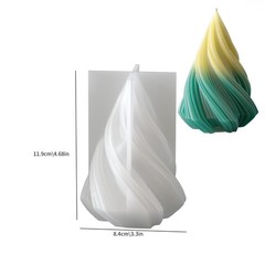 3PCS Spiral Cone & Cylinder Candle Molds Reusable DIY Soap Making Craft Supplies
