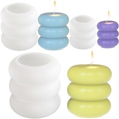 3 PCS Round Cylinder Molds Pillar Candle Mold Multiple Size White