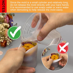 Cylinder Light Resin Mold,LED Silicone Resina Mould with 2 Pcs USB Powered Woode