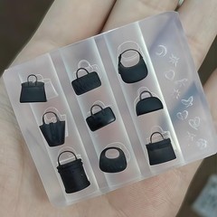 3D Handbag Gel Nail Art Mold Arts Resin Clutch Molds for Accessories Supplies…