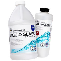 Superclear Liquid Glass Deep Pour Epoxy Resin 2 Gallons Kit, 2-4 Inch Clear Cast