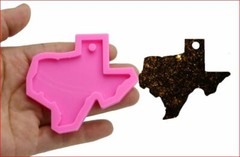 Texas Keychain Silicone Mold Resin Crafts 2.5″H x 2.5″W Hole Fast Ship US Seller