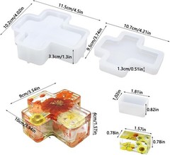 Cross Storage Box Resin Molds, Rectangle Cube Epoxy Resin Molds DIY Cross Ja…
