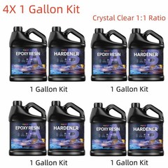 4X 1 Gallon Kit – Crystal Clear Tumbler Epoxy Resin – DIY Craft Painting Coating