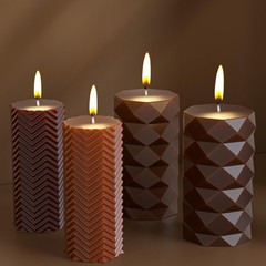 2 Pack Stripe Cylinder Pillar Spiral Candle Resin Mold – Resin Casting Silico…