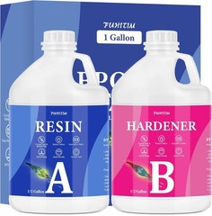 Epoxy Resin 1 Gallon – Crystal Clear Epoxy Resin Kit – Self-Leveling, High-Gl…