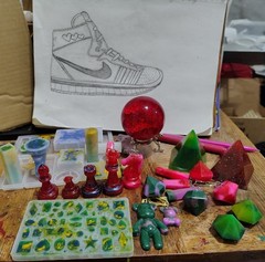 Handmade Multicolor Resin Molds, Chess Pieces, Gems, Earrings Lot