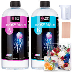 1/2 Gallon Casting Epoxy Resin,Bubble Free & Crystal Clear Epoxy Kit,2 Part Resi