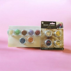 Lot of 36 Chunky Glitters & Diamond Fillers + 4 Resin Studio Mix-ins – for craft
