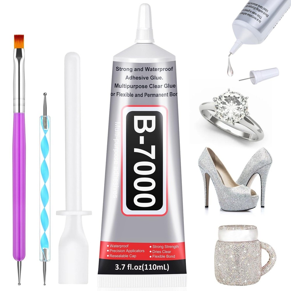 110 mL B7000 Glue Clear for Rhinestones Crafts, 3.7 fl oz B-7000 Jewelry Bead