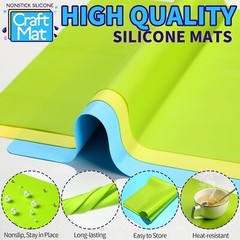 3 Pack 15.7”x11.7″ Premium Silicone Mats for Crafts Silicone Craft Playdough Mat