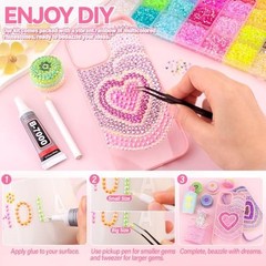 30,000 Pcs Multicolor Resin Rhinestones Kit – 3mm & 4mm Flatback Gems + Glue for
