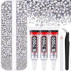 Resin Rhinestones for Crafting with B7000 Jewelry Glue, 1 Box Clear Flatback