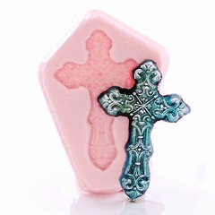 Cross Silicone Mold, Resin, Polymer Clay, Food Safe, Fondant, Chocolate (844)