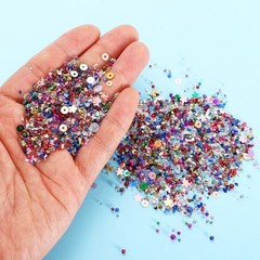 Nail Art Crushed Stone, 60g 0.8-4mm Nail Gems and Bubble Beads, Multicolor