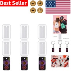 6PCS Rectangular Resin Molds Silicone for Jewelry Keychain Pendant Earring DI…