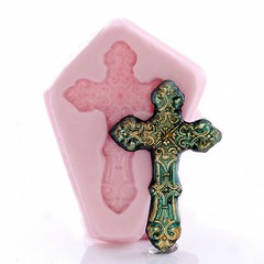 Cross Silicone Mold, Resin, Polymer Clay, Food Safe, Fondant, Chocolate (844)