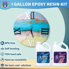 Epoxy Resin 1 Gallon Kit with Pump High Glossy Food 1 GALLON, Crystal Clear
