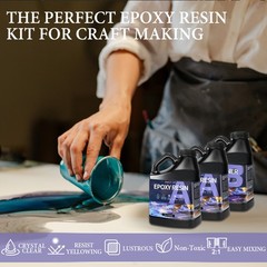 FUNEPOXY Epoxy resin set 2:1 Crystal-24OZ/50.7OZ/101.4OZ/1.57 Gallon/3.15 Gallon