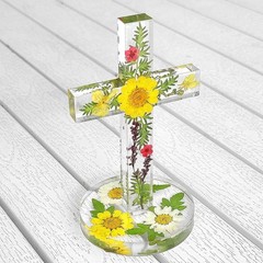 5” Standing Cross Silicone Mold with Base, Crucifix Mold for Epoxy Resin