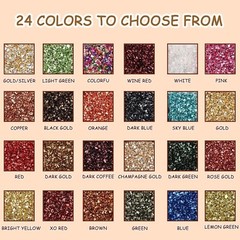 24 Colors Crushed Glass & 8 Piece Shell Flakes for Crafts, Resin, Epoxy, Nails