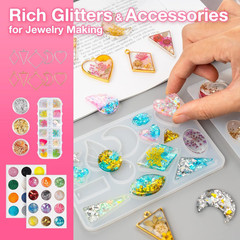 300G UV Resin Kit with Light and Molds, Arts and Crafts for Adults, Jewelry Maki