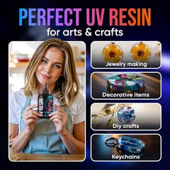 300G UV Resin Kit Hard Type Low Viscosity – Crystal Clear and No-Yellowing UV Re